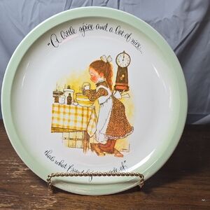 Vintage Holly Hobbie Plate with Girl Baking